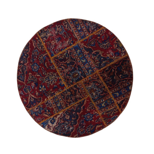 قالیچه دستبافت چهلتیکه دایره قطر یک متر کد ۲۱۵